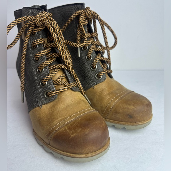 ♦️ Sorel 1964 Premium Canvas Waterproof Wedge Bootie Size 8.5 - Picture 3 of 8